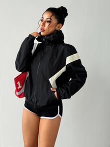 Exploreva Exploreva 女士运动夹克冬季外套冬季保暖厚款保暖夹克，冬季夹克女士休闲户外夹克户外徒步夹克女士休闲夹克，保暖外套，秋冬夹克，厚款夹克保暖，冬季外套女士运动休闲夹克黑色和灰色夹克，返校 - 黑色 - 查看 6