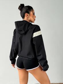 Exploreva Exploreva 女士运动夹克冬季外套冬季保暖厚款保暖夹克，冬季夹克女士休闲户外夹克户外徒步夹克女士休闲夹克，保暖外套，秋冬夹克，厚款夹克保暖，冬季外套女士运动休闲夹克黑色和灰色夹克，返校 - 黑色 - 查看 4