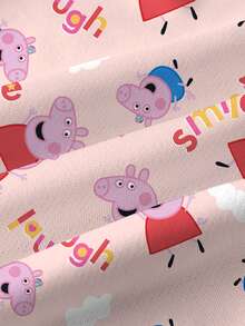 Peppa Pig X SHEIN Baby Girl Pig All-Over Print Crew Neck Long Sleeve Cute Sweatshirt - White - View 6