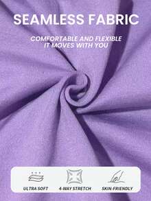 Sovereign Charm Women's Seamless Purple & White Sports Set Tummy Control Workout Set - Purple - View 8