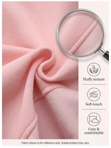 Fluxe Oversized Color Block Fleece Lined Sweatshirt Women Drop Shoulder Warm Pullover Sweatshirt Gym Workout Winter Fitness Sportswear Activewear - Pink - View 10