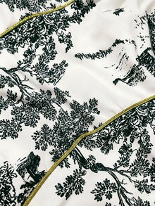 OPHERINE 女士时尚休闲优雅浪漫度假印花纽扣连衣裙 - 黑色 - 查看 8