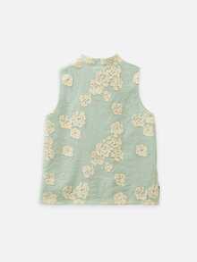 Nöista Floral Sleeveless Vest With Relaxed Fit, Casual Fall Top For Women, Vacation Outfit, Everyday Style Aesthetic Chic - Green - View 7