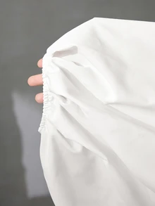BamGlimmer 女款純色百褶休閒性感優雅百搭日常穿著燈籠褲 海灘白色夏季 - 白色 - 查看 8