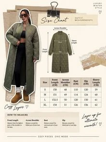 RosyDaze Women's Water-Resistant Maxi Quilted Padded Coat With Functional Pockets - Army Green - View 12