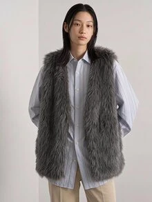 FRIFUL 女士保暖背心夹克 秋冬 - 灰色 - 查看 14