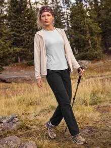 In My Nature Women's Solid Color Casual Versatile Daily Outdoor T-Shirt - Grey - View 6