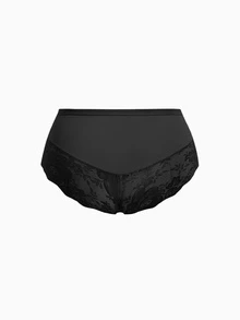 Slumbrini 5pcs/Pack Plus Size Women's Solid Color Lace Patchwork Sexy Bikini Briefs - Multicolor - View 13