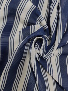 Linhara CURVE Plus Size Women's Holiday Outing Striped Frill Trim V-Neck Long Sleeve Blouse Fall - Multicolor - View 6