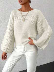 EURMUSE Women's Sweater - White - View 3