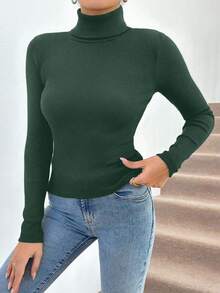 SHEIN Cottnline 2 Pcs Women's Solid Color Knitted Sweater With Turn-Down Collar - Multicolor - View 3