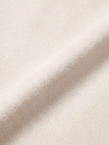 SHEIN LUNE CURVE Plus Size Women's Solid Color Lapel Casual Baggy Jacket Suede Fleece Suitable For Autumn/Winter Formal Office Going Out White - Apricot - View 6