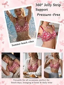 PetitDoll 1pc Sexy Style Red Heart Print Seamless Underwear - Multicolor - View 6