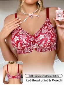PetitDoll 1pc Sexy Style Red Heart Print Seamless Underwear - Multicolor - View 4