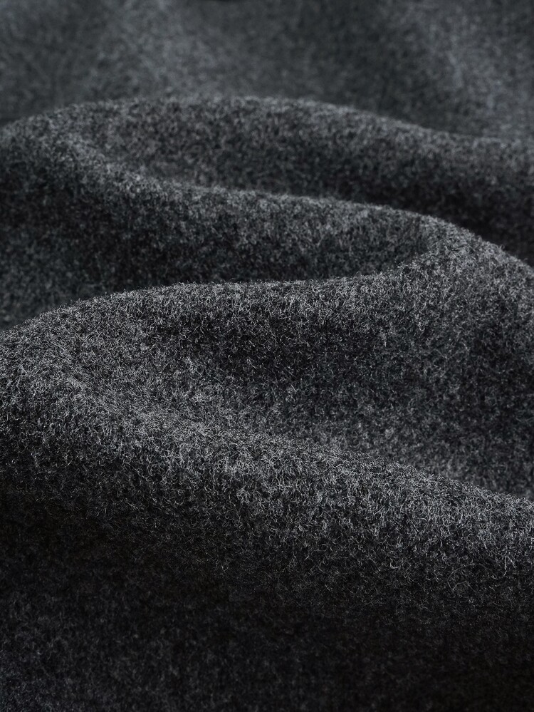 Allurite Women's Long Elegant Commuter Wool Coat Office Dark Grey Winter - Dark Grey - View 4
