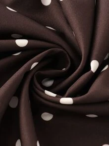 SHEIN Rok Wanita Motif Polkadot Kasual Serbaguna untuk Pemakaian Sehari-hari - Coklat - View 9