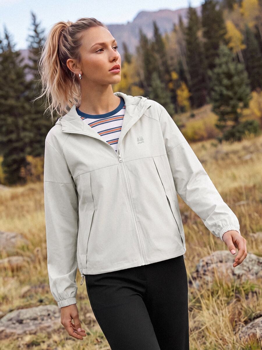 In My Nature Women's Hooded Casual Outdoor Softshell Jacket - Light Grey - View 1