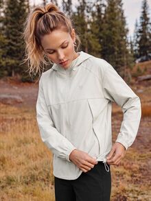 In My Nature Women's Hooded Casual Outdoor Softshell Jacket - Light Grey - View 4