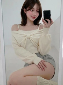 FRIFUL Women's Solid Color Casual Versatile Daily Wear Long Sleeve Sweater - Apricot - View 6