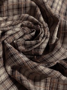 Comfortcana Plus Size Women's Drawstring Waist Plaid Casual 80s 90s Versatile Long Pants Graduation Formal Vacation Brown Autumn - Brown - View 4