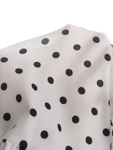 SHEIN Tween Girl Woven Polka Dot Collar 3D Contrast Color Bow Casual Dress - Multicolor - View 9