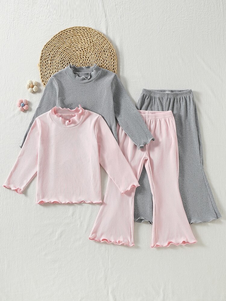 4PCS Young Girls Pajamas - Multicolor - View 3