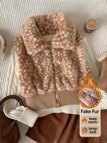 Comfortcana Jaket Rompi Bulu Palsu Wanita Warna Polos dengan Ritsleting Depan untuk Musim Gugur/Dingin, Sehari-hari dan Kencan Malam, Putih Elegan - MultiWarna - View 1