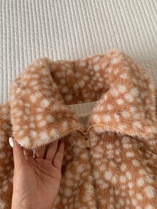 Comfortcana Jaket Rompi Bulu Palsu Wanita Warna Polos dengan Ritsleting Depan untuk Musim Gugur/Dingin, Sehari-hari dan Kencan Malam, Putih Elegan - MultiWarna - View 8