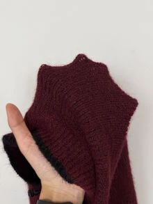 Muchica Women's Vintage Chinese Element Frog Button Knit Sweater - Burgundy - View 7