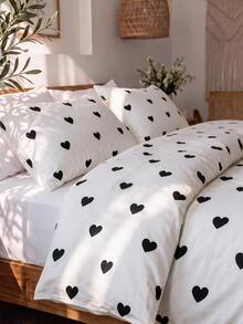 Luxury Soft Double Duvet Cover Set, Modern Stylish Bedding Set For Bedroom - White - View 4