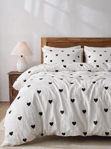 Luxury Soft Double Duvet Cover Set, Modern Stylish Bedding Set For Bedroom - White - View 5