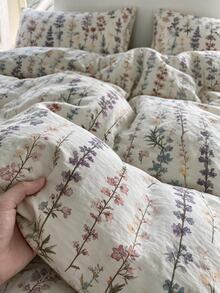 Luxury Soft Double Duvet Cover Set, Modern Stylish Bedding Set For Bedroom - Apricot - View 3