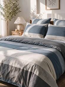Luxury Soft Double Duvet Cover Set, Modern Stylish Bedding Set For Bedroom - Grey - View 2