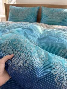 Luxury Soft Double Duvet Cover Set, Modern Stylish Bedding Set For Bedroom - Teal Blue - View 4
