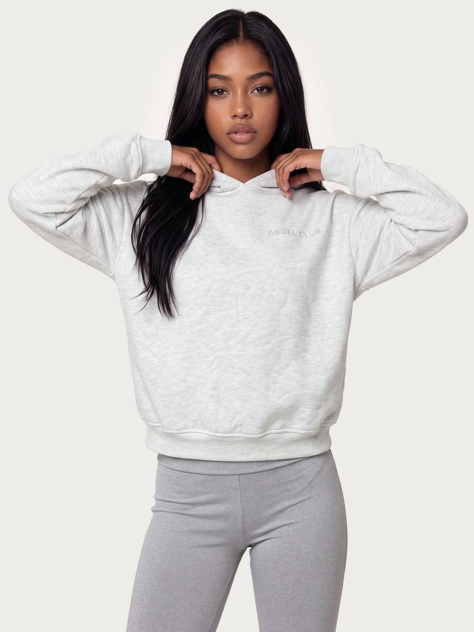 MISSGUIDED TEEN Angel Club Sequin Angel Wings Graphic Hoodie Oversized Pullover Hood Long Sleeve Sweatshirt Fall Winter Cozy Streetwear