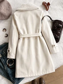 SHEIN Kids Tween Girl Tween Girl Winter Clothes,Winter Set,Winterclothes ,Halloween, Christmas Clothes,Winter Birthday Christmas Halloween Autumn - Apricot - View 4