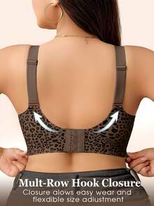 SHEIN Sujetador Push-Up sin Aros con Copas Moldeadas, Soporte Suave y Tira de Gel Sin Costuras para Mujer Talla Grande - Marrón Chocolate - Ver 2
