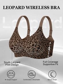 SHEIN Sujetador Push-Up sin Aros con Copas Moldeadas, Soporte Suave y Tira de Gel Sin Costuras para Mujer Talla Grande - Marrón Chocolate - Ver 6