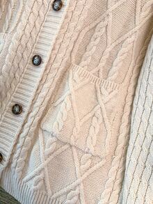 GlowEve CURVE Slouchy Long Knit Cardigan Sweater, Women's Winter Plus Size Loose Fit Open Front Top - Apricot - View 6