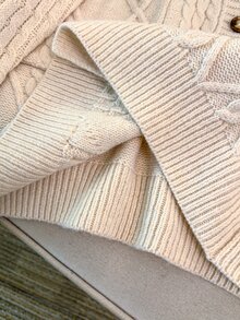 GlowEve CURVE Slouchy Long Knit Cardigan Sweater, Women's Winter Plus Size Loose Fit Open Front Top - Apricot - View 7