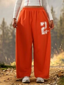 Exploreva Exploreva Women's Digital Print Casual Daily Outdoor Long Pants - Yellow - View 3