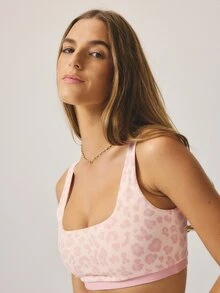 Aralina 1 Set Leopard Print Sleeveless Sports Bra And Shorts - Multicolor - View 3