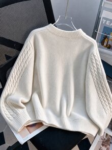 GlowEve CURVE 女款時尚蝴蝶結針織開襟毛衣，寬鬆版型，慵懶復古風，2026秋冬針織開襟衫 - 白色 - 查看 2
