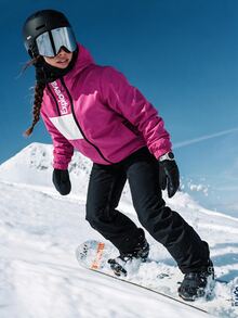 Modviera Women's Letter Pattern Casual Daily Outdoor Softshell Jacket - Pink - View 1