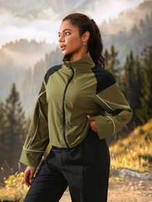 Modviera Women's Outdoor Drawstring Hem Sun Protection Jacket - Dark Green - View 4