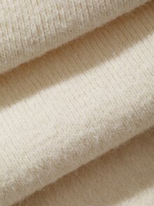 DAZY Women's Solid Color V-Neck Casual Everyday Knit Dress - Beige - View 6