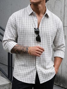 SLATEMANN Men's Mature Vacation Linen Long Sleeve Shirt - White - View 5