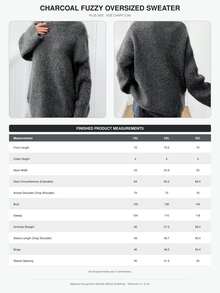 EURMUSE Plus Size Women Round Neck Brushed Yarn Soft Touch Cozy Warm Winter Sweater - Dark Grey - View 8