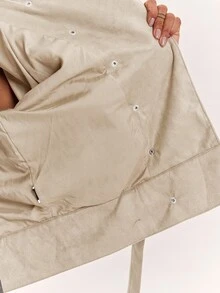 Silquee SHEIN BAE Solid Color Loose Fit Stand Collar Minimalist Workwear Versatile Jacket - Apricot - View 8