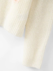 GlowEve CURVE Set Sweater Lengan Panjang Leher V Elegan Ukuran Plus untuk Musim Dingin - Putih - View 7